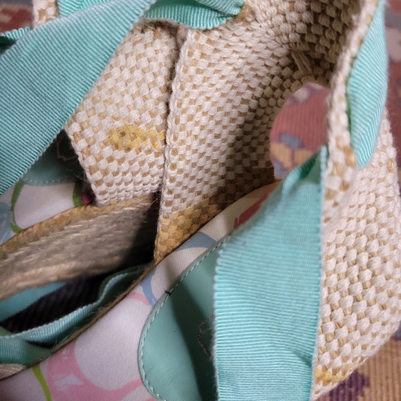 Coach Pastel Wedge Espadrilles Size 11 - Picture 3 of 4